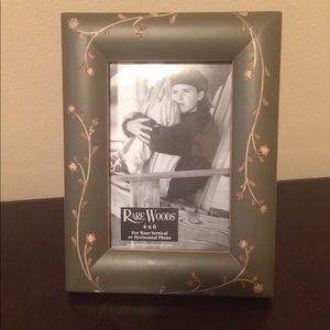 Olive Green Floral Carved Wood Picture Frame